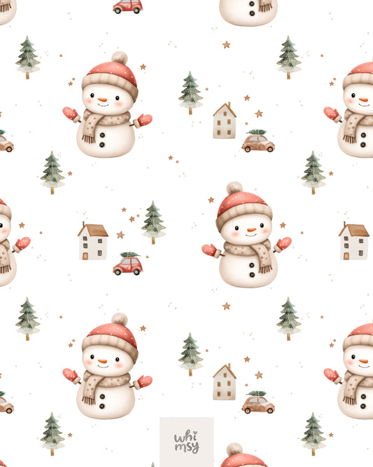 Snowman seamless pattern