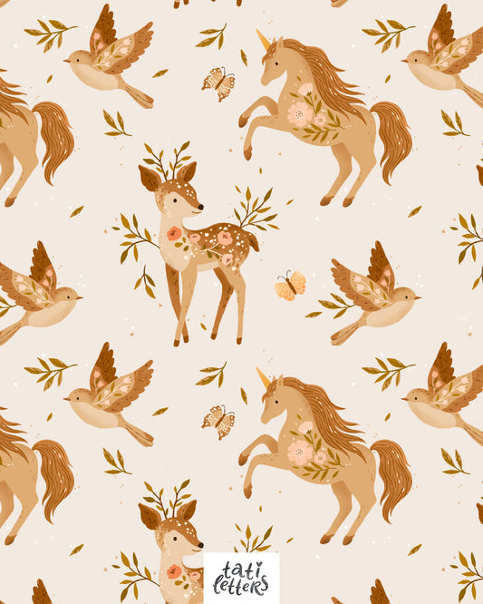 Bloom animals non-exclusive seamless pattern tatiletters