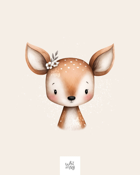 Cute Baby Deer Clipart – Woodland Animal Illustration
