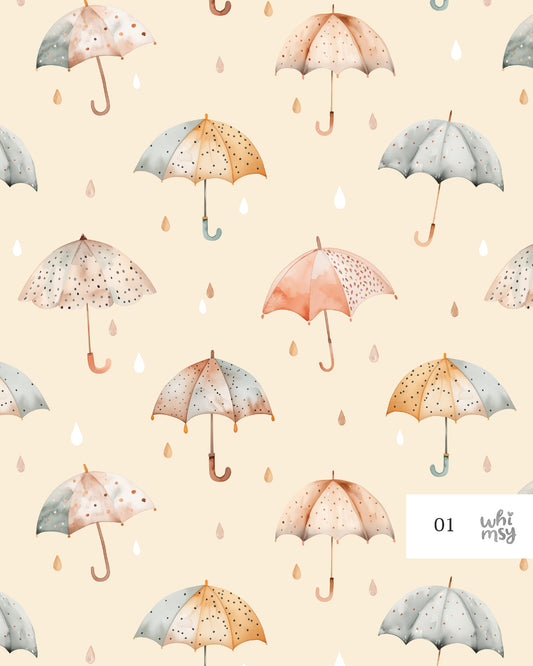 Autumn umbrella non-exclusive seamless pattern