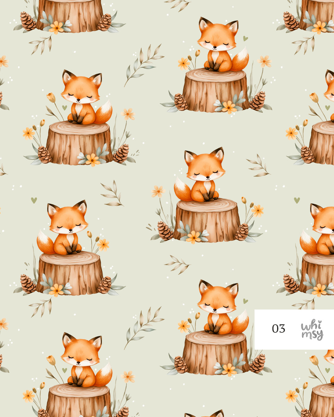 Little fox non-exclusive seamless pattern