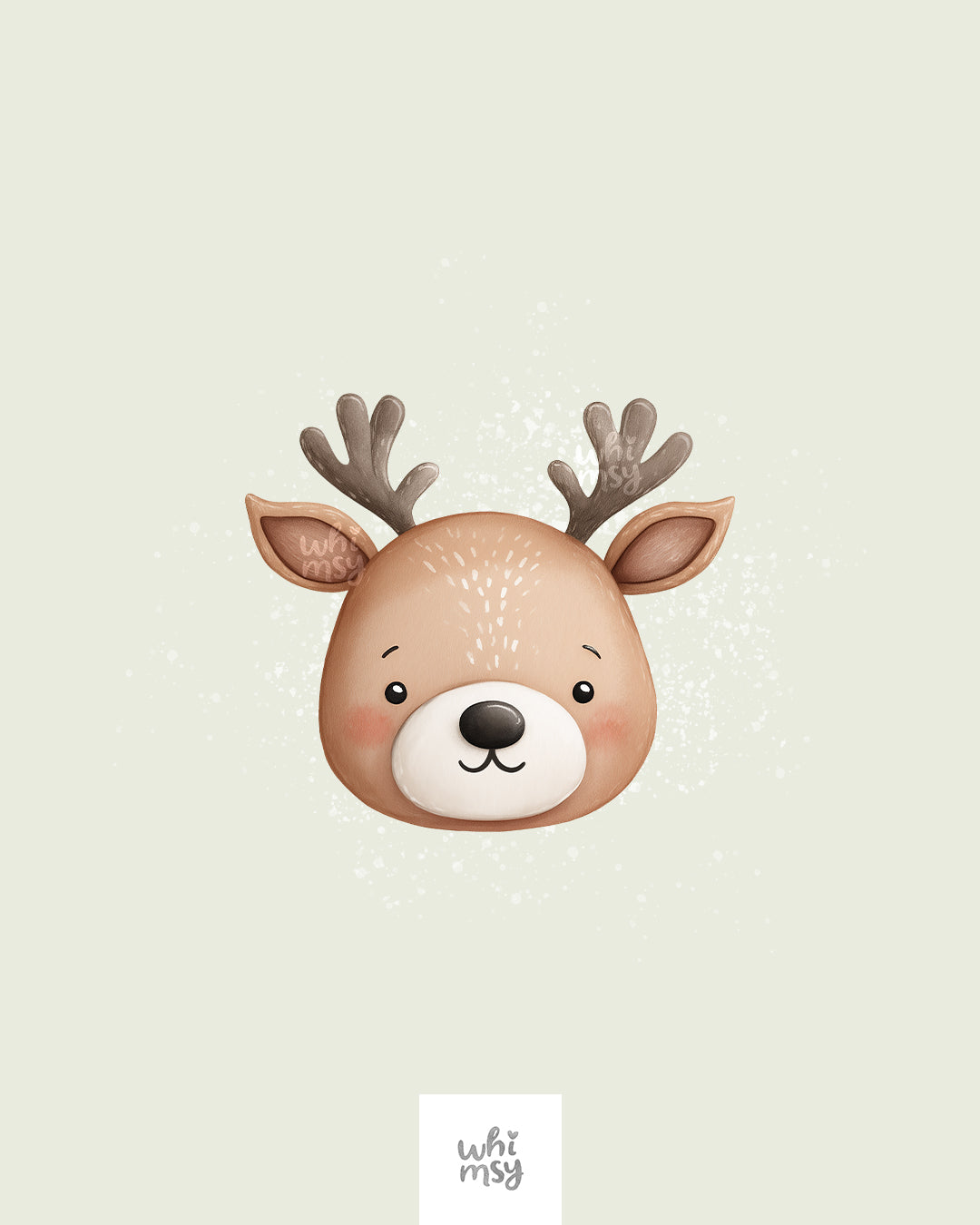 Winter Woodland Animal Heads Clipart Set – Reindeer, Panda, Bear, and Fox