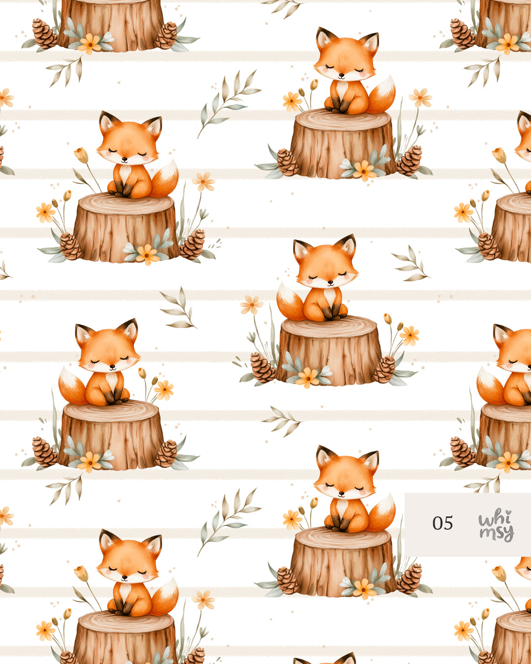 Little fox non-exclusive seamless pattern