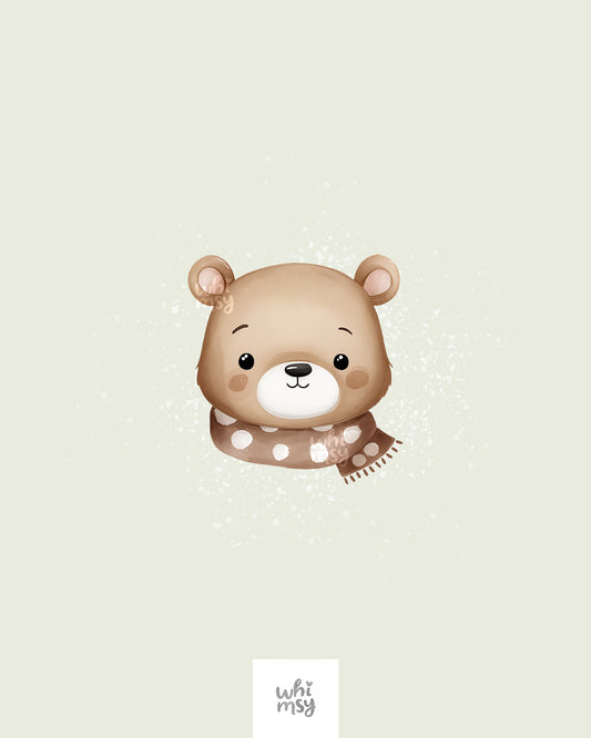 Winter Woodland Animal Heads Clipart Set – Reindeer, Panda, Bear, and Fox