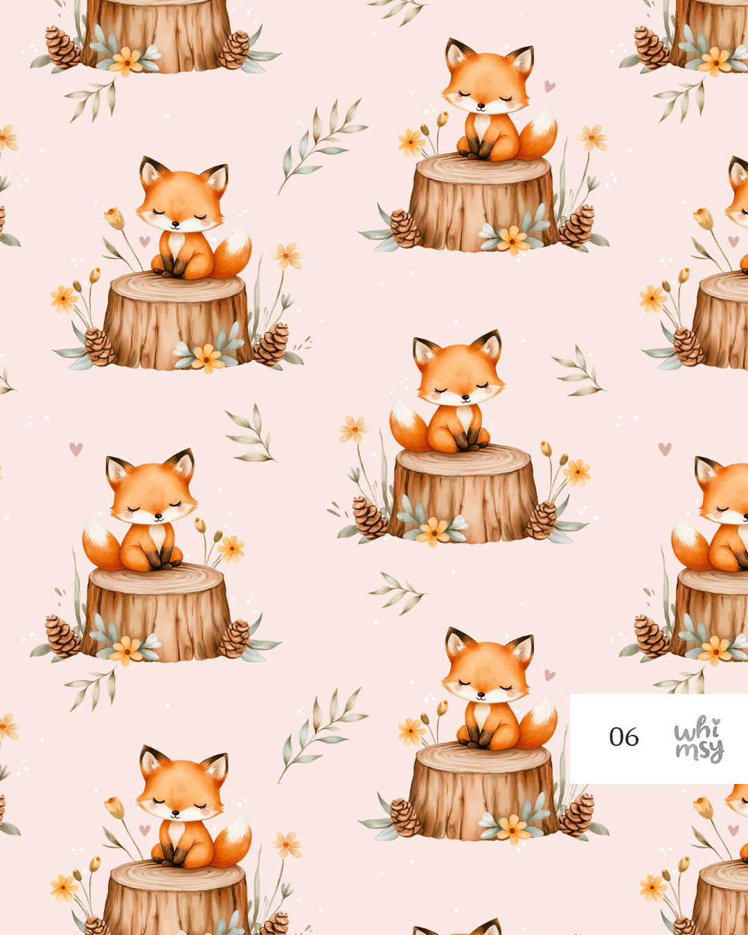 Little fox non-exclusive seamless pattern