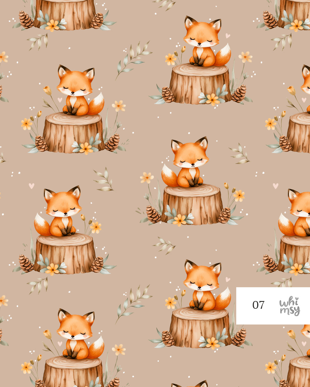 Little fox non-exclusive seamless pattern