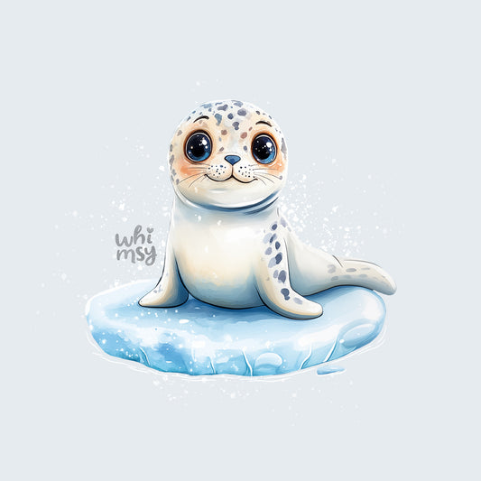 Spotted seal PNG clipart set