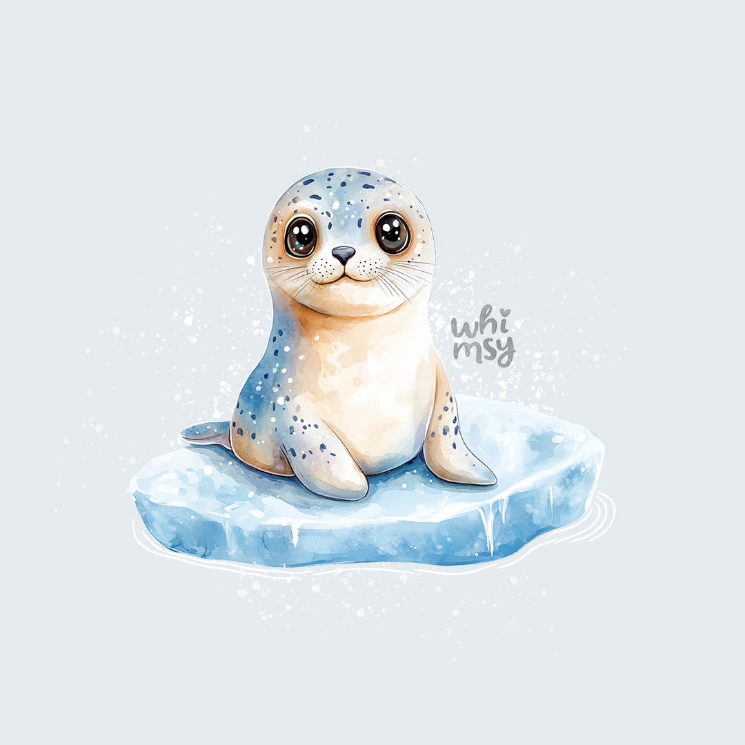 Spotted seal PNG clipart set