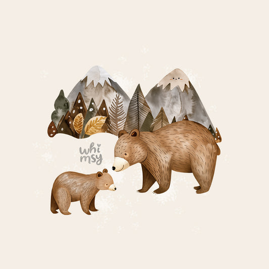 Woodland bear PNG clipart set