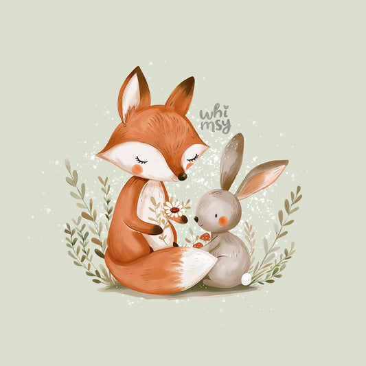 Fox and bunny PNG clipart Best friends