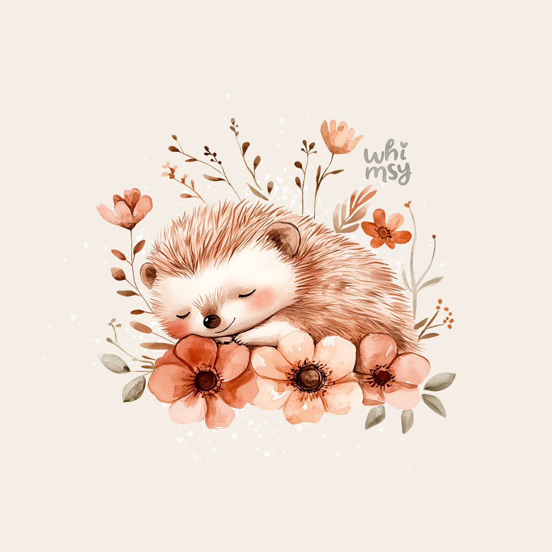 Floral hedgehog PNG clipart