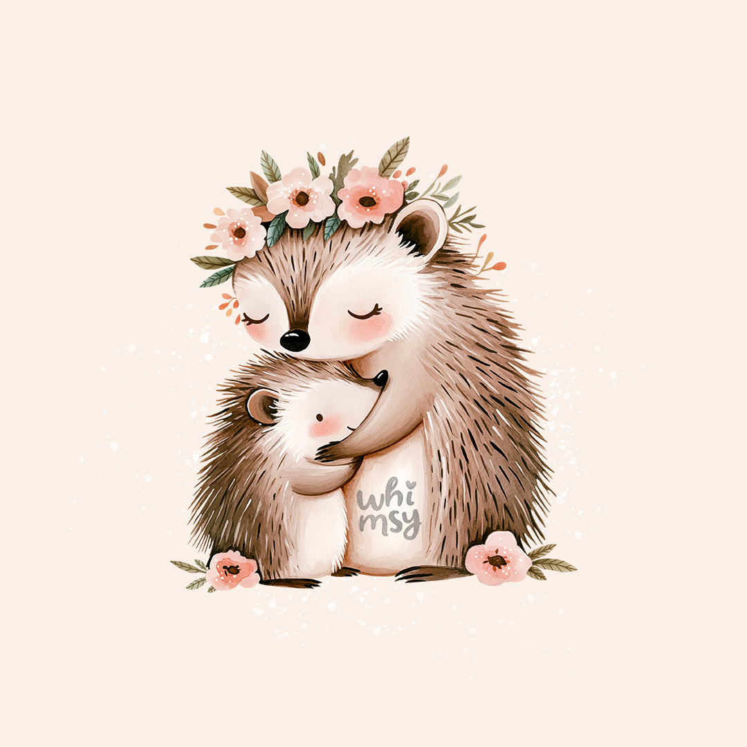 Hugging hedgehogs PNG clipart