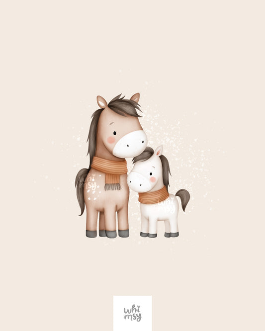 Horse Family Clipart – Farm Animal Illustration