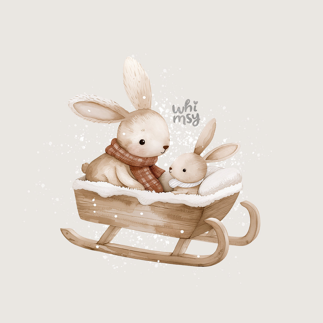 Winter bunnies PNG clipart