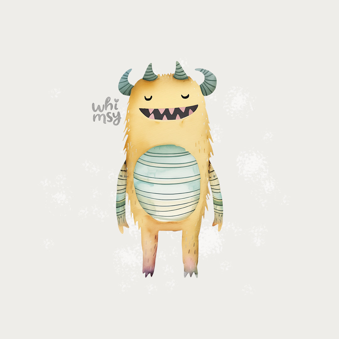 Happy monster PNG clipart set