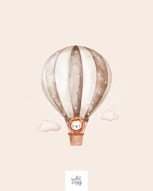 Hot Air Balloon Clipart Set – Baby Animals n Soft Neutral Tones