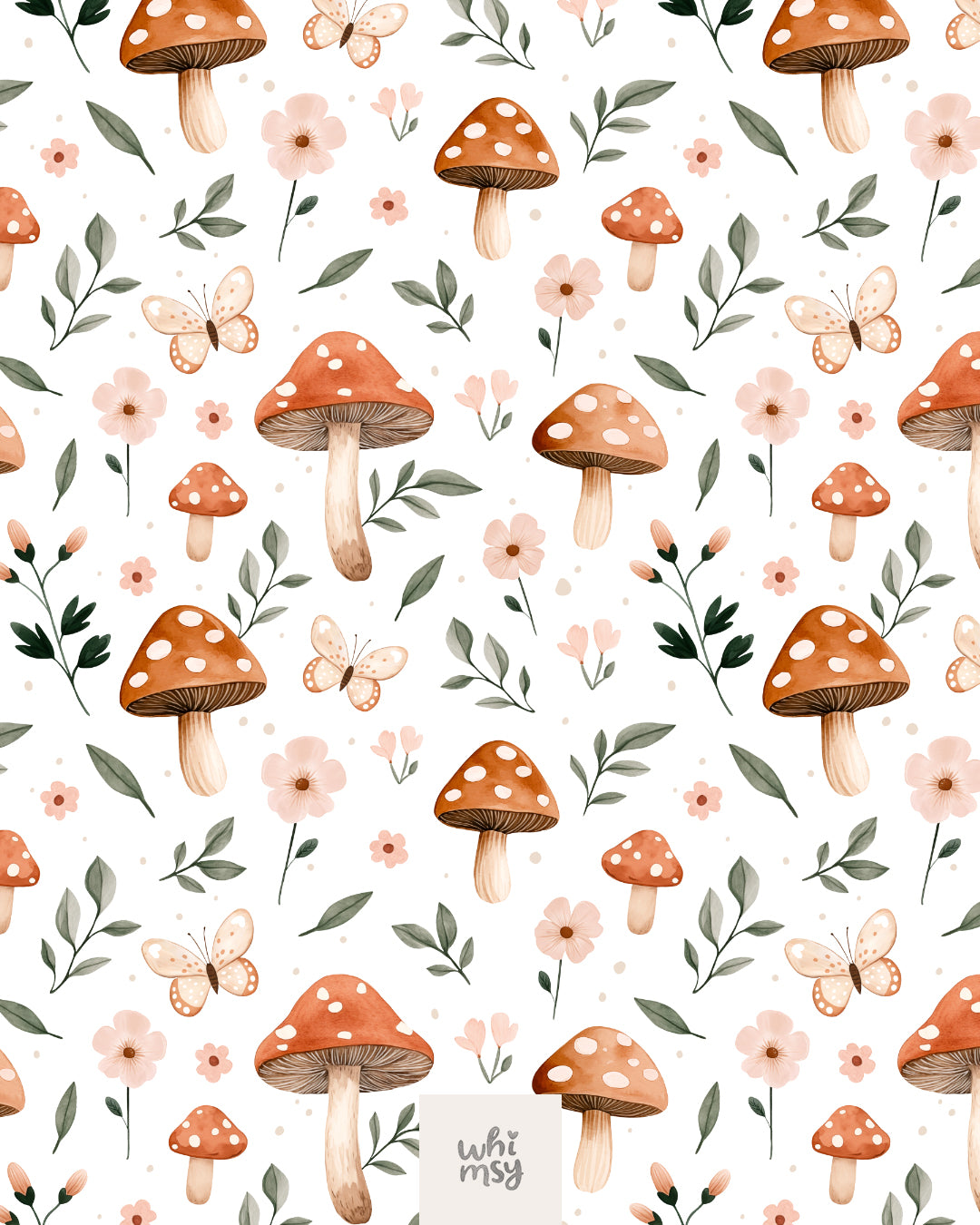 Mushroom non-exclusive seamless pattern