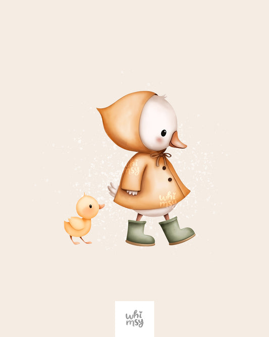 Rainy Day duck PNG Clipart set