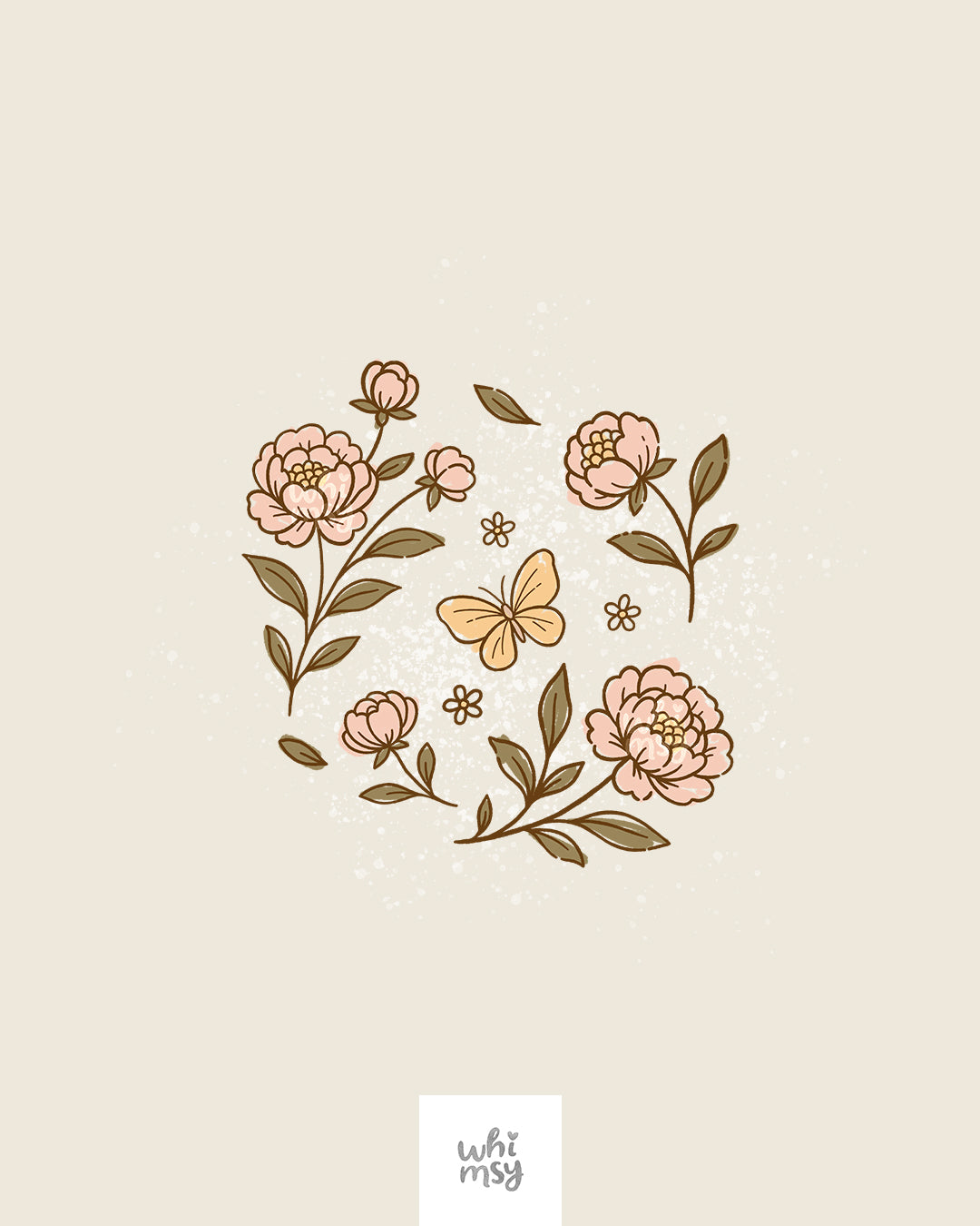Peony Flower Clipart – Boho Botanical Set