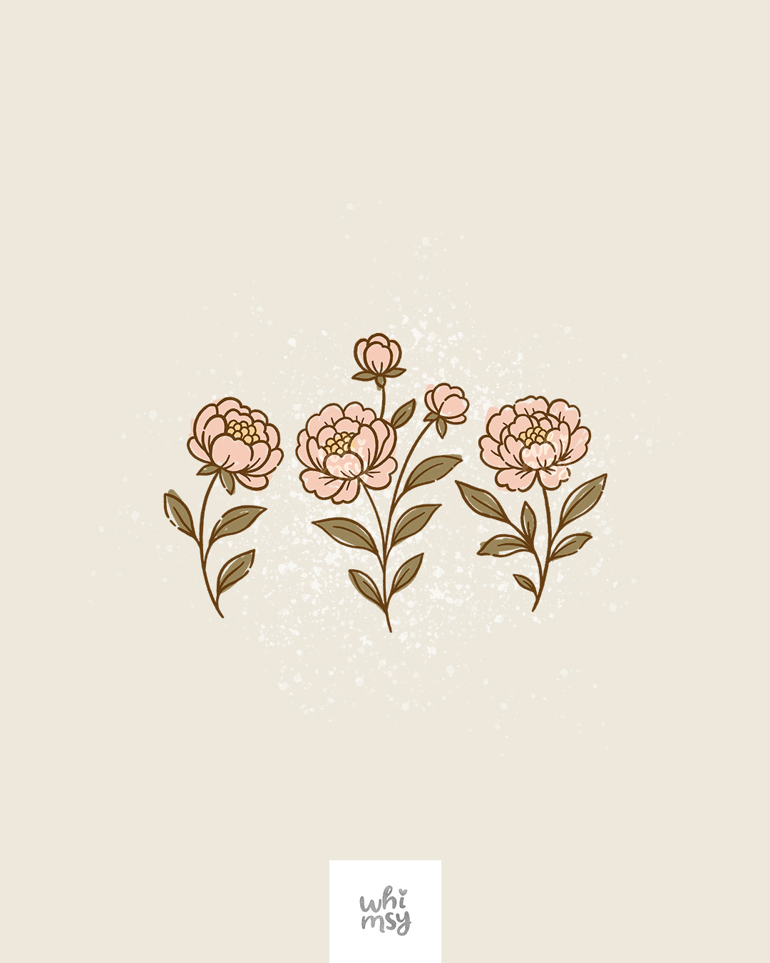 Peony Flower Clipart – Boho Botanical Set